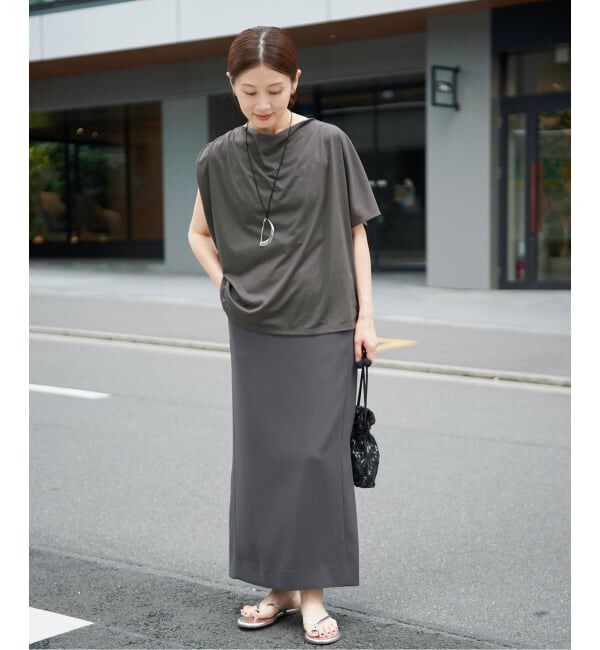 IENA「《接触冷感》アシメトリソフトプルオーバー」|Tシャツ・カットソー|