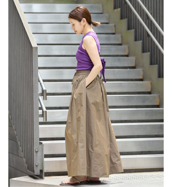 IENA「《一部カラー店舗限定》シャンブレータフタギャザースカート」|スカート|