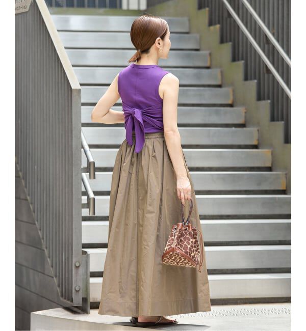 IENA「《一部カラー店舗限定》シャンブレータフタギャザースカート」|スカート|