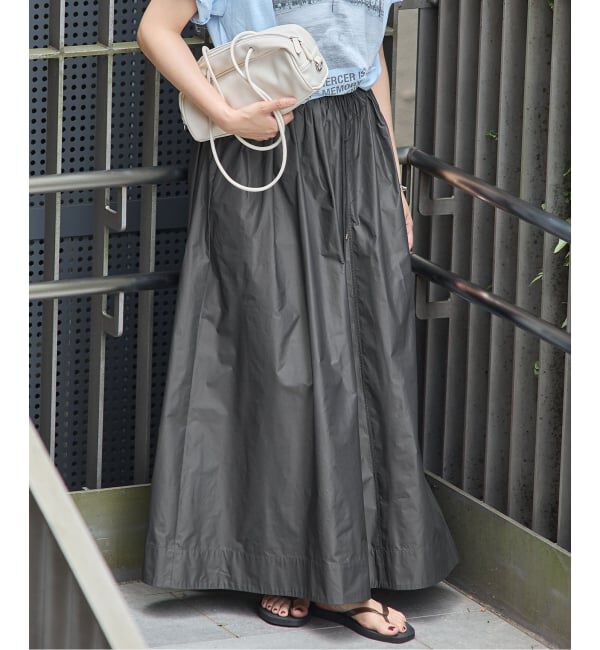 IENA「《一部カラー店舗限定》シャンブレータフタギャザースカート」|スカート|グレー