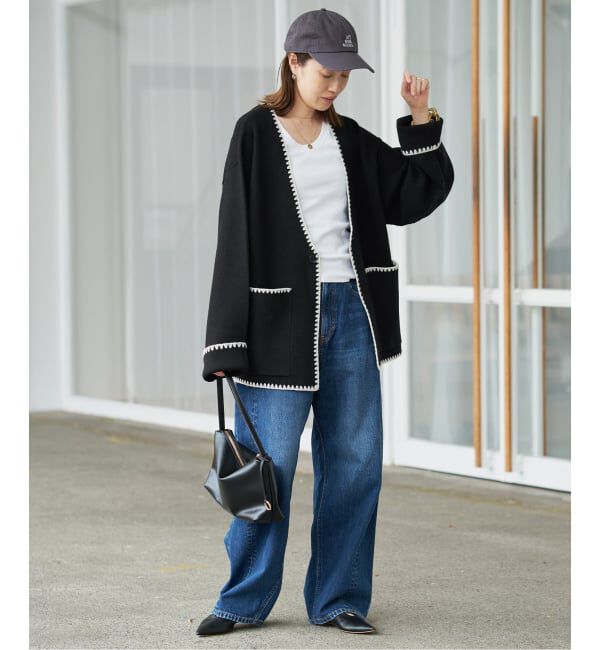 SLOBE IENA「《追加予約》ブランケットステッチニットジャケット」|その他|