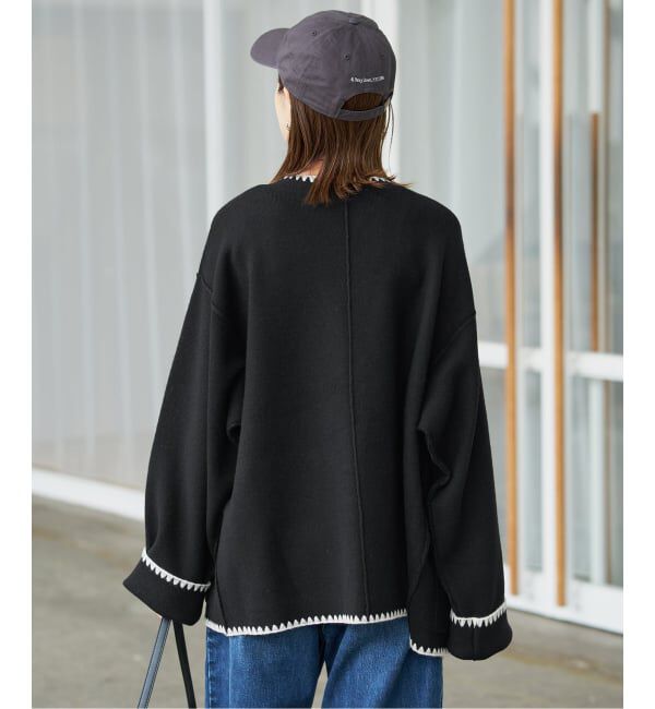 SLOBE IENA「《追加予約》ブランケットステッチニットジャケット」|その他|