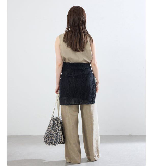 IENA「《接触冷感/セットアップ対応》シルキータフタノースリーブブラウス」|シャツ・ブラウス|