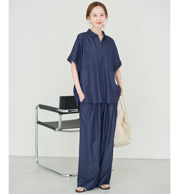 SLOBE IENA「《2枚セット》デニムライクセットアップ」|シャツ・ブラウス|