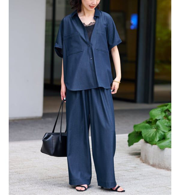 SLOBE IENA「《2枚セット》デニムライクセットアップ」|シャツ・ブラウス|
