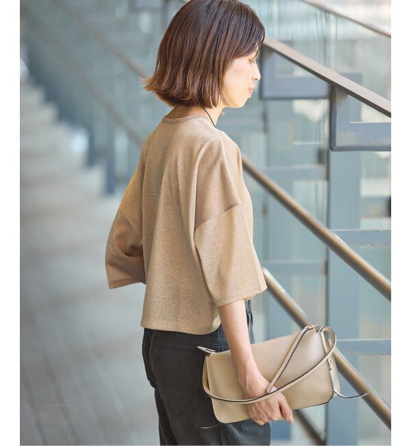 IENA「ラメハーフスリーブTシャツ」|Tシャツ・カットソー|