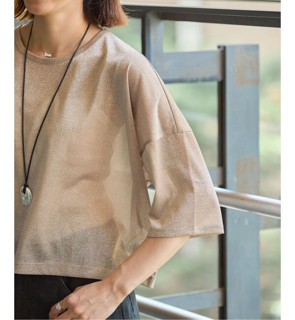 IENA「ラメハーフスリーブTシャツ」|Tシャツ・カットソー|