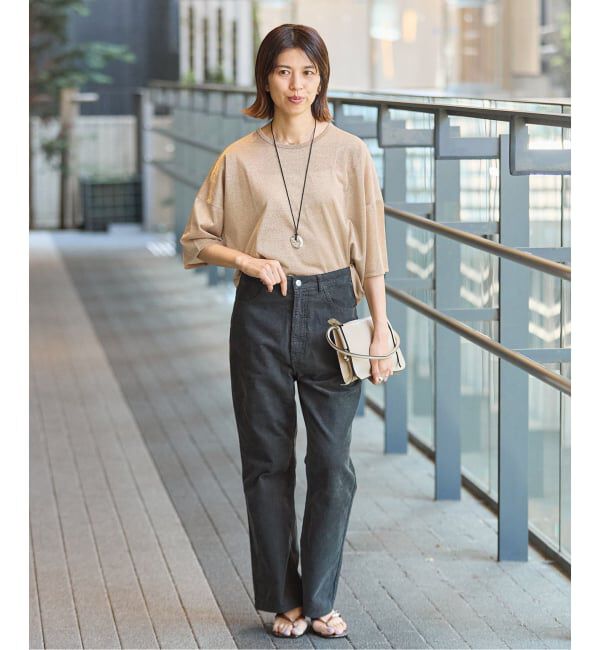 IENA「ラメハーフスリーブTシャツ」|Tシャツ・カットソー|