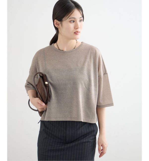 IENA「ラメハーフスリーブTシャツ」|Tシャツ・カットソー|