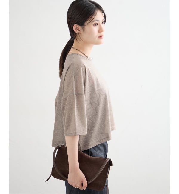 IENA「ラメハーフスリーブTシャツ」|Tシャツ・カットソー|