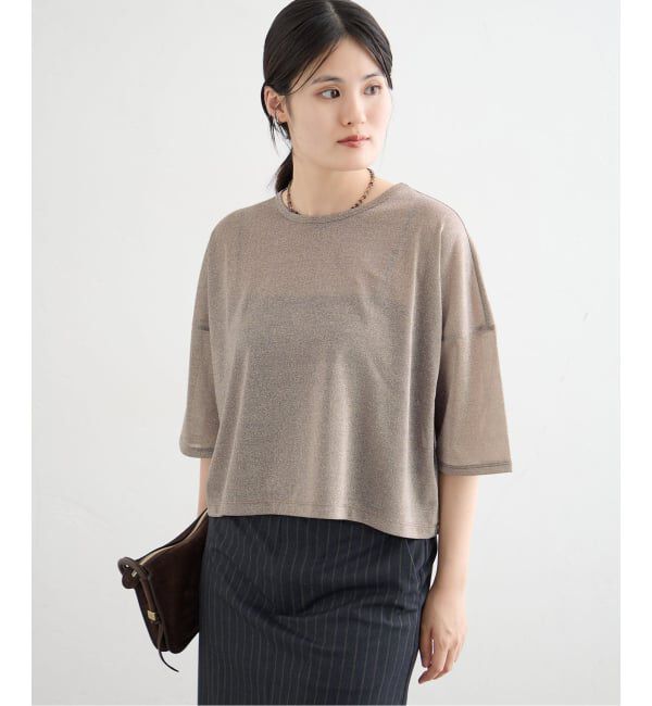 IENA「ラメハーフスリーブTシャツ」|Tシャツ・カットソー|