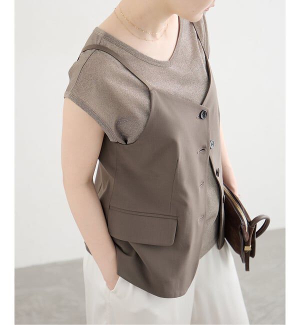 IENA「ラメフレンチスリーブTシャツ」|Tシャツ・カットソー|