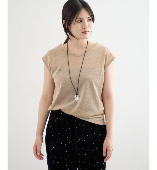 IENA「ラメフレンチスリーブTシャツ」|Tシャツ・カットソー|