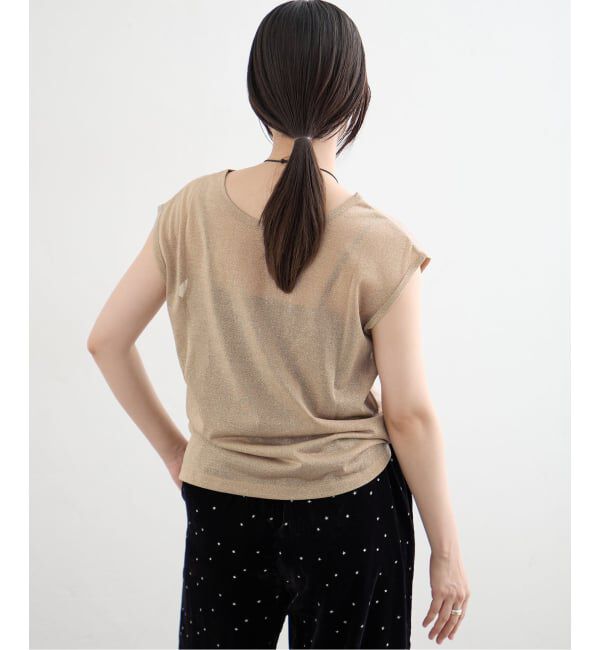 IENA「ラメフレンチスリーブTシャツ」|Tシャツ・カットソー|