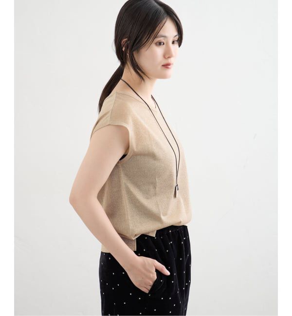 IENA「ラメフレンチスリーブTシャツ」|Tシャツ・カットソー|