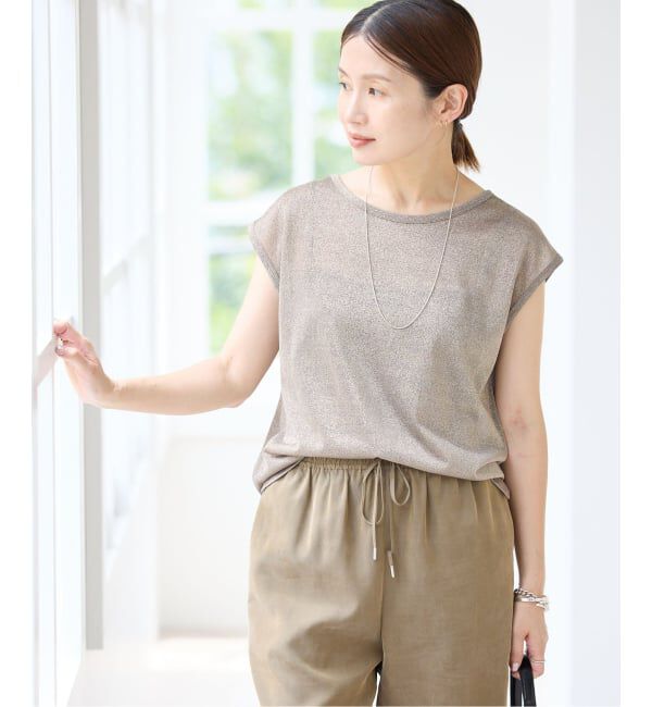 IENA「ラメフレンチスリーブTシャツ」|Tシャツ・カットソー|