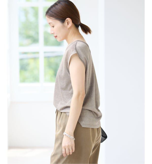 IENA「ラメフレンチスリーブTシャツ」|Tシャツ・カットソー|