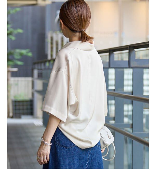 IENA「《接触冷感/UVカット》サテンポケット付きシャツ」|シャツ・ブラウス|
