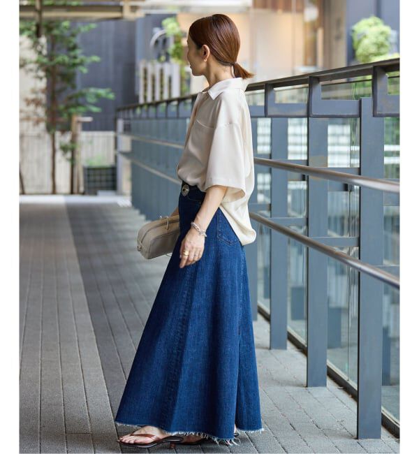 IENA「《接触冷感/UVカット》サテンポケット付きシャツ」|シャツ・ブラウス|