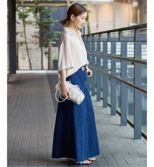 IENA「《接触冷感/UVカット》サテンポケット付きシャツ」|シャツ・ブラウス|