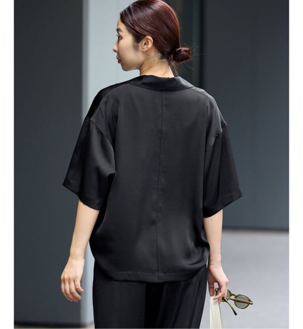 IENA「《接触冷感/UVカット》サテンポケット付きシャツ」|シャツ・ブラウス|