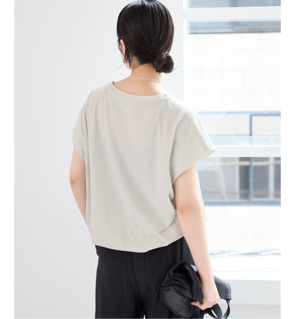 IENA「《追加2/接触冷感》フレンチタックスリーブ ドロストTシャツ」|Tシャツ・カットソー|