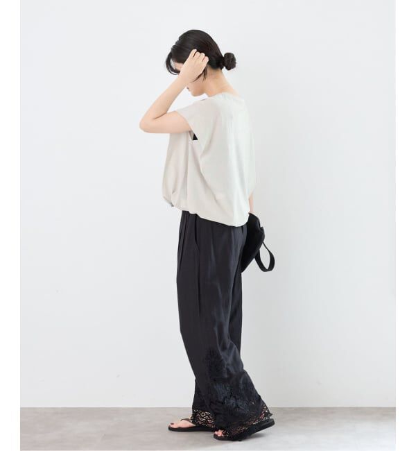 IENA「《追加2/接触冷感》フレンチタックスリーブ ドロストTシャツ」|Tシャツ・カットソー|