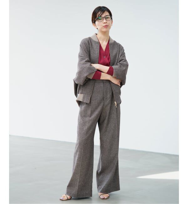 IENA「《予約》COUTURE D'ADAM/クチュールドアダム Italian Tweed Wide PT 26AW-078」|スラックス|