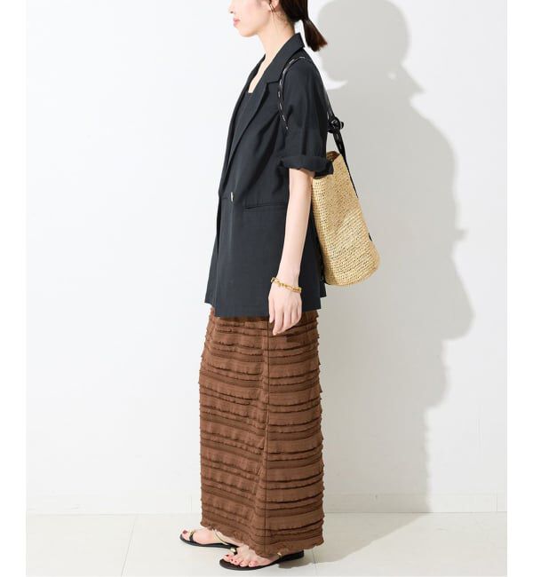 SLOBE IENA「《WEB限定/追加3》リネンレーヨンハーフスリーブジャケット」|その他|