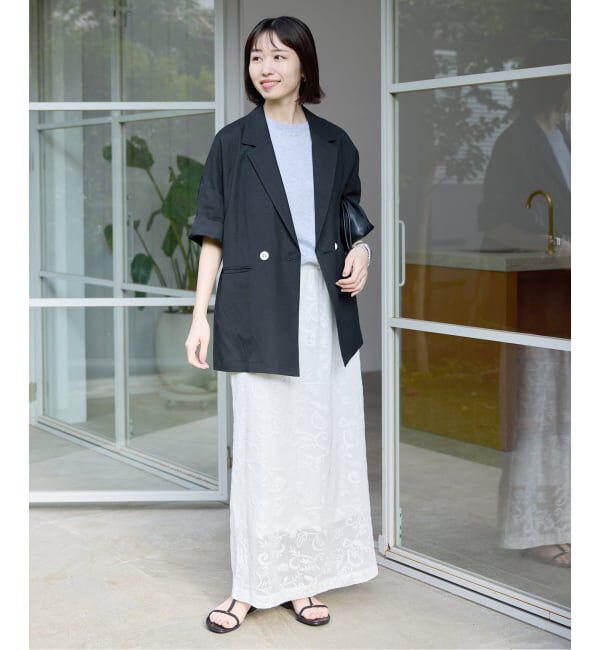 SLOBE IENA「《WEB限定/追加3》リネンレーヨンハーフスリーブジャケット」|その他|