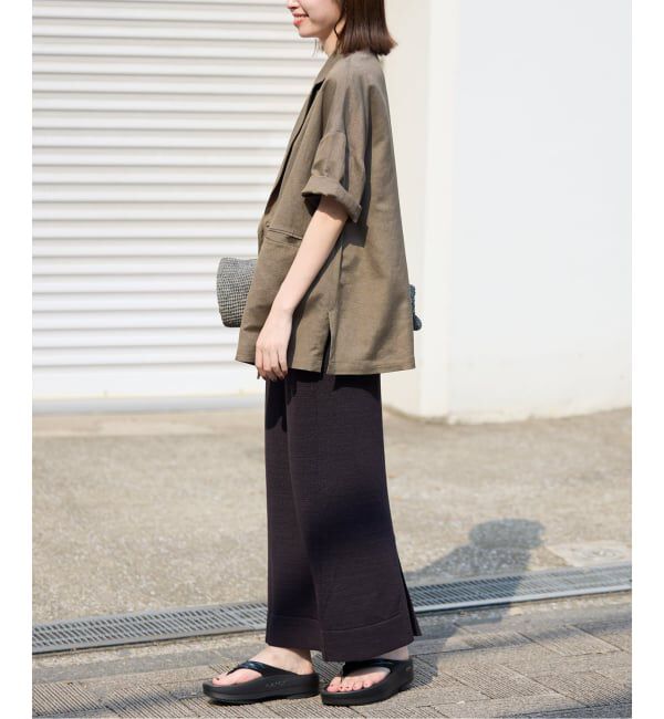 SLOBE IENA「《WEB限定/追加3》リネンレーヨンハーフスリーブジャケット」|その他|