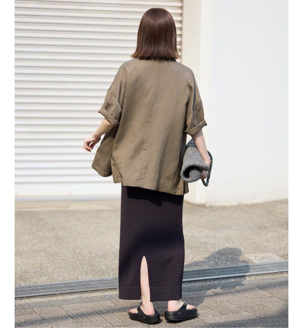 SLOBE IENA「《WEB限定/追加3》リネンレーヨンハーフスリーブジャケット」|その他|