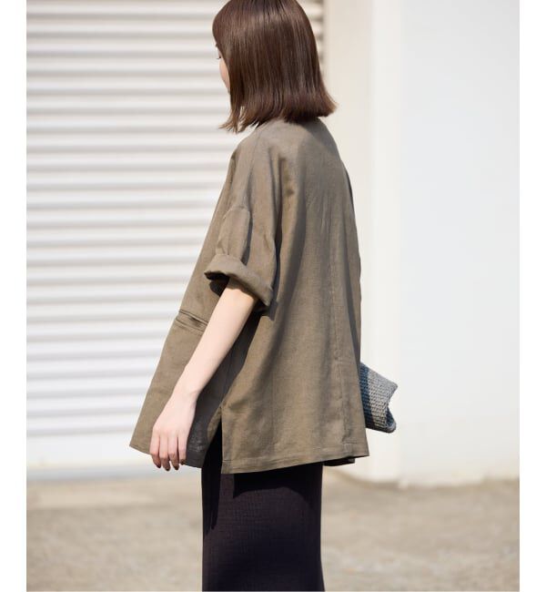 SLOBE IENA「《WEB限定/追加3》リネンレーヨンハーフスリーブジャケット」|その他|