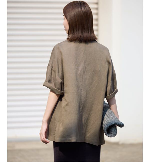 SLOBE IENA「《WEB限定/追加3》リネンレーヨンハーフスリーブジャケット」|その他|