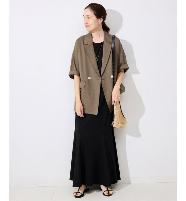 SLOBE IENA「《WEB限定/追加3》リネンレーヨンハーフスリーブジャケット」|その他|