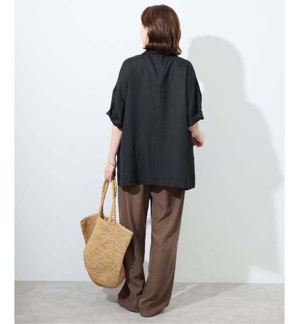 SLOBE IENA「《WEB限定/追加3》リネンレーヨンハーフスリーブジャケット」|その他|