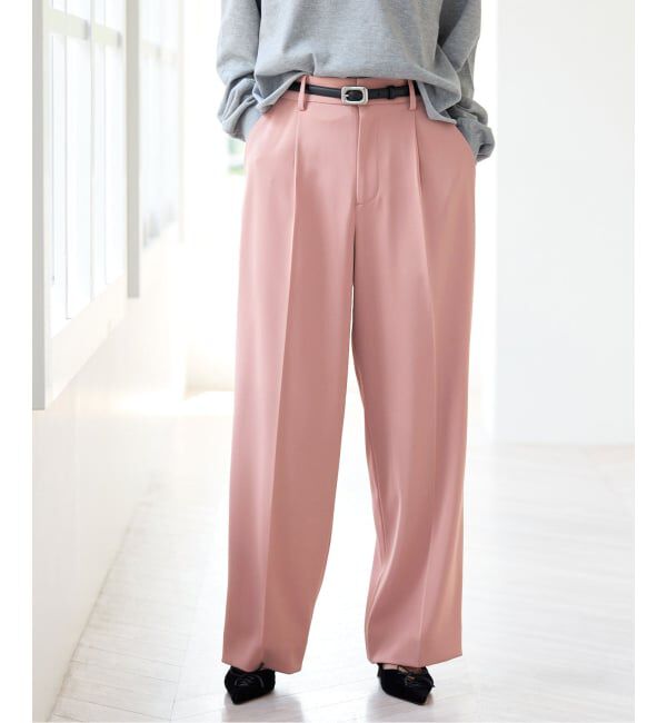 IENA「《予約》ストレッチツイルセミワイドパンツ」|スラックス|