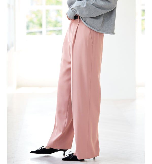 IENA「《予約》ストレッチツイルセミワイドパンツ」|スラックス|