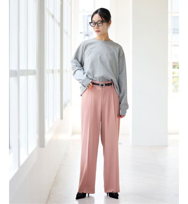 IENA「《予約》ストレッチツイルセミワイドパンツ」|スラックス|