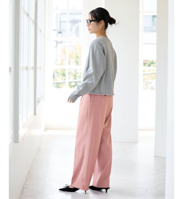 IENA「《予約》ストレッチツイルセミワイドパンツ」|スラックス|