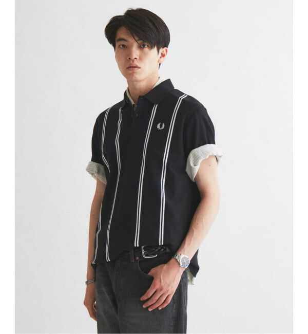 JOURNAL STANDARD「FRED PERRY / フレッドペリー 別注 ストライプ ピケ ポロシャツ」|ポロシャツ|