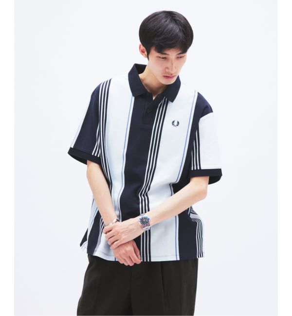 JOURNAL STANDARD「FRED PERRY / フレッドペリー 別注 ストライプ ピケ ポロシャツ」|ポロシャツ|
