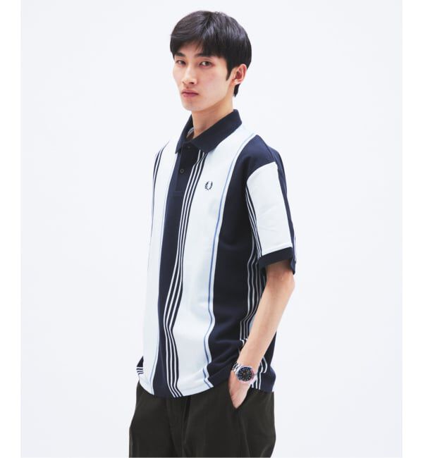 JOURNAL STANDARD「FRED PERRY / フレッドペリー 別注 ストライプ ピケ ポロシャツ」|ポロシャツ|