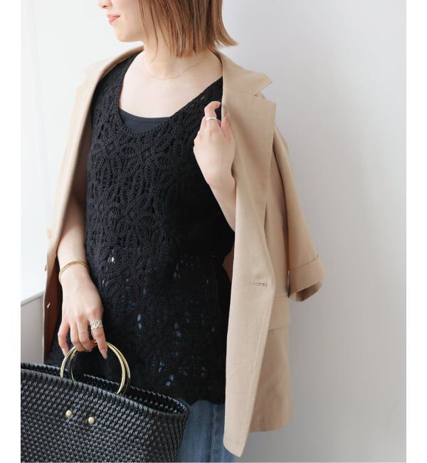JOURNAL STANDARD relume「エンブロイダリークロシェ2WAYノースリーブ」|ベスト・ジレ|ブラック