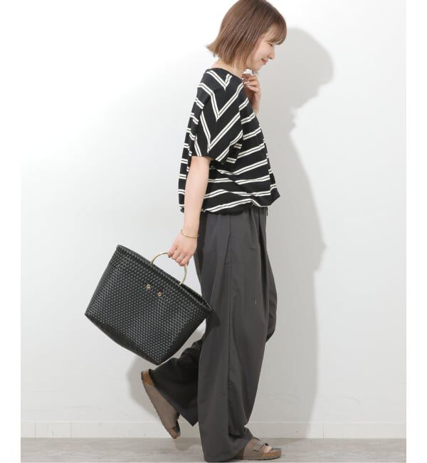 JOURNAL STANDARD relume「《一部WEB限定追加2》フレンチスリーブボーダーTシャツ」|Tシャツ・カットソー|