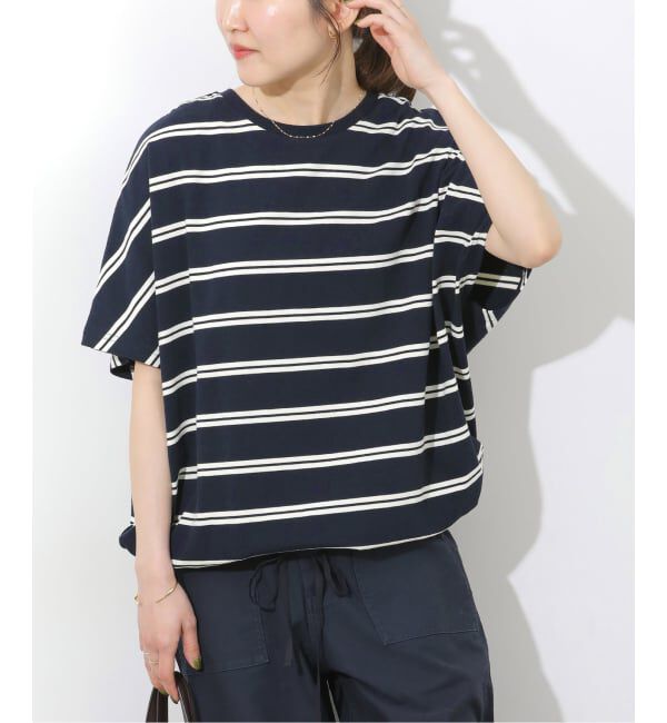 JOURNAL STANDARD relume「《一部WEB限定追加2》フレンチスリーブボーダーTシャツ」|Tシャツ・カットソー|