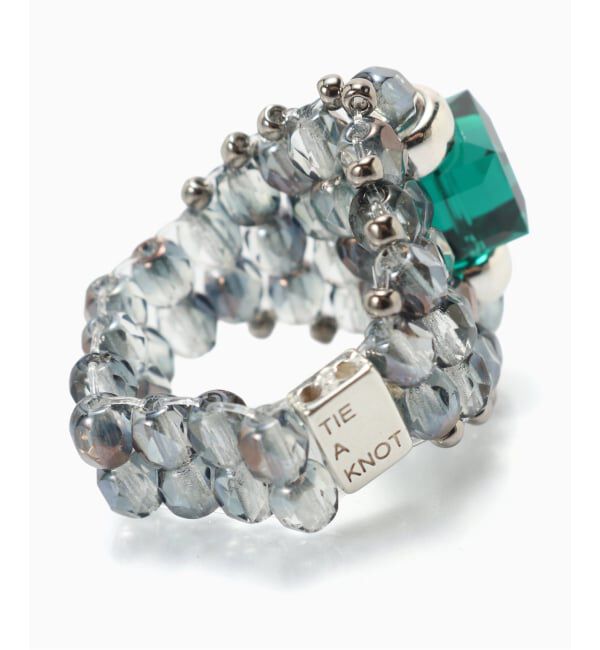 JOURNAL STANDARD「TIE A KNOT / タイ ア ノット CRYSTAL BEADS RING with SILVER」|リング|