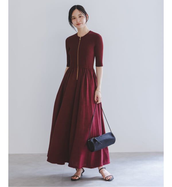 NOBLE「《追加・新色》【洗える】フロントジップドッキングワンピース」|ワンピース|