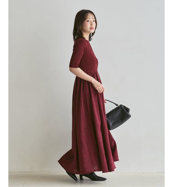 NOBLE「《追加・新色》【洗える】フロントジップドッキングワンピース」|ワンピース|