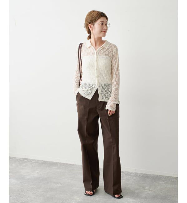 Spick and Span「《WEB限定カラー有り / 予約》バックサテンストレッチベイカーパンツ」|カーゴ|